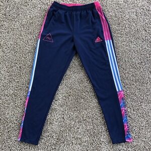 Adidas Human Race Tiro Track Pants Size M Pharrell Williams Pink Navy Zip Pocket